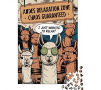 1000 Piece Jigsaw Puzzle, Alpaca Relaxation Zone, 52x38cm/1000pcs, for Adults, Family Activity And Cosy Winter Evenings