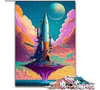 1000 Piece Jigsaw Puzzle Amazing Rocket The Sea Wooden Jigsaw Puzzles size 50x75cm Family Activity, DIY Home Decor