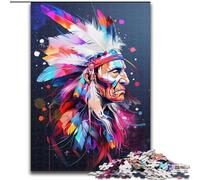 1000 Piece Jigsaw Puzzle Americas Indians Wooden Jigsaw Family Bonding Activity, Home Decor Gift, Family Toy Game (Size 50x75cm)