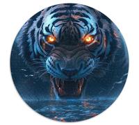 1000 Piece Jigsaw Puzzle Angry Lake Tigers Difficult Puzzles for Adults Family Game Night,Home Decor & Brain Training Gift 67.5x67.5 cm