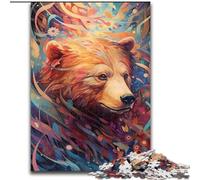 1000-Piece Jigsaw Puzzle Animal Brown Bear Colourful Puzzle Made of cardboard,Family Interactive Game, Brain Teaser Gift, Educational Toy 1000pcs(26x38cm)