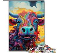 1000-Piece Jigsaw Puzzle Animal Buffalo 1000 Pieces Puzzle Gifts Christmas Halloween Mother's Day New Year Easter Gift (Szie 50x75cm)