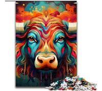 1000 Piece Jigsaw Puzzle Animal Buffalo Difficult Puzzles for Adults size 26x38cm Perfect for Family Fun, Party Games, Birthday Party Favors