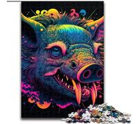 1000 Piece Jigsaw Puzzle Animal Pigs Puzzle Made of Wood,Family Interactive Game, Brain Teaser Gift, Educational Toy 1000pcs(50x75cm)