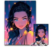 1000 Piece Jigsaw Puzzle Anime Cute Girl Summer Wooden Jigsaw Puzzles Challenging Brain Teaser for Teenagers Family Game Night Fun 1000 PCS(75x50cm)