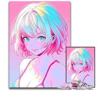 1000 Piece Jigsaw Puzzle Anime Cute Girl Summer Wooden Jigsaw Puzzles Challenging Brain Teaser for Teenagers Family Game Night Fun 1000 PCS(75x50cm)