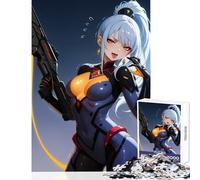 1000 Piece Jigsaw Puzzle Anime Girl with Futuristic Gun Puzzle For Teenagers Pattern Assembly Train Your Brain And Hands Gifts for Friends And Family (38x26cm)