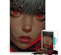 1000 Piece Jigsaw Puzzle Anime Girl with Red Eyes Portrait Precise Cut Art Brain Boosting Play Leisure Time Fun Xmas Decor Gift (38x26cm)