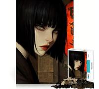 1000 Piece Jigsaw Puzzle Anime Girl with Red Lantern Clean Joint Game Brain Teasing Play Relax Play Time Birthday Fun Gift (38x26cm)