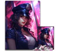 1000 Piece Jigsaw Puzzle Anime Waifu Police Girl Paper Jigsaw Puzzles Challenging Brain Teaser for Teenagers Family Game Night Fun 1000 PCS(38x26cm)