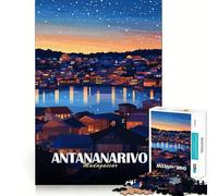 1000 Piece Jigsaw Puzzle Antananarivo Madagascar at Night Clean Joint Game Brain Teasing Play Relax Play Time Birthday Fun Gift (38x52cm)