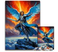 1000 Piece Jigsaw Puzzle Archangel Michael Angel Warrior Paper Jigsaw Puzzles Challenging Brain Teaser for Teenagers Family Game Night Fun 1000 PCS(38x26cm)