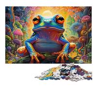 1000 Piece Jigsaw Puzzle Art Animal Frog Puzzles for Adults Ideal for Lover, Perfect Christmas, New Year, Valentine's Gift 26X38CM/10.23x14.96inch