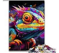 1000-Piece Jigsaw Puzzle Art Chameleon 1000Pc Adults Jigsaw Puzzle for Teenagers, Family Interactive Game, Challenge Gift (Szie 50x75cm)