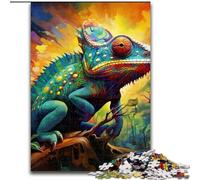 1000-Piece Jigsaw Puzzle Art Chameleon 1000Pc Adults Jigsaw Puzzle for Teenagers, Family Interactive Game, Challenge Gift (Szie 50x75cm)