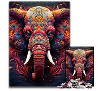 1000 Piece Jigsaw Puzzle Art Elephant Jigsaw Puzzles Challenging Brain Teaser for Teenagers, Family Fun Interactive Game 50x75CM/19.68x29.52inch