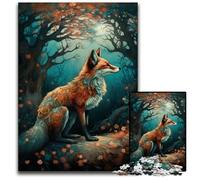 1000-Piece Jigsaw Puzzle Art Fox Under The Tree Jigsaw Puzzles Challenging Brain Teaser for Teenagers, Family Game Night Fun 26X38CM/10.23x14.96inch