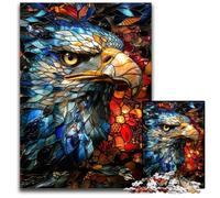 1000 Piece Jigsaw Puzzle Art Nouveau Glass Eagle Impossible Jigsaw Puzzles for Adults Brain Teaser Game Interactive Family Game Suitable for Ages 14 1000 PCS(75x50cm)
