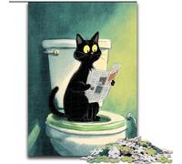 1000-Piece Jigsaw Puzzle Artistic Abstract Black Cat Adult Jigsaw Puzzles 1000 Pieces Engaging Family Game Night Activity (Size 26x38cm)
