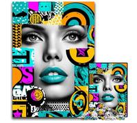 1000 Piece Jigsaw Puzzle Artistic Face Cardboard Puzzles Stress Reliever Staycation Kill Time, A Work of Art for And Age 14 26X38CM