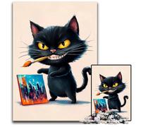 1000 Piece Jigsaw Puzzle Artistic Feline Frenzy Impossible Jigsaw Puzzles for Adults Brain Teaser Game Interactive Family Game Suitable for Ages 14 1000 PCS(75x50cm)