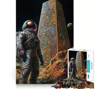 1000 Piece Jigsaw Puzzle Astronaut And Ancient Obelisk Precise Cut Art Brain Boosting Play Leisure Time Fun Xmas Decor Gift (50x75cm)