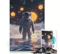 1000 Piece Jigsaw Puzzle Astronaut Aqua Planet Precise Cut Art Brain Boosting Play Leisure Time Fun Xmas Decor Gift (38x26cm)