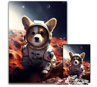 1000 Piece Jigsaw Puzzle Astronaut Corgi Dog PuppyJigsaw Puzzles Challenging Brain Teaser for Teenagers Family Game Night Fun 1000 PCS(75x50cm)