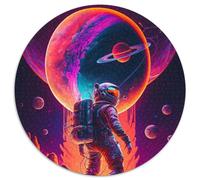1000 Piece Jigsaw Puzzle Astronaut Exploration 1000Pc Adults Round Jigsaw Puzzle Ideal for Teenagers & Collectors, Travel Gift, Family Activity 1000pcs (67.5x67.5cm)