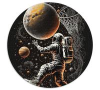 1000 Piece Jigsaw Puzzle Astronaut Football Round Jigsaw Puzzles 1000 Pieces for Adults Relax & Challenge, Colorful Home Decor Art, for Friends 1000pcs (67.5x67.5cm)