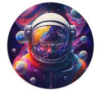 1000-Piece Jigsaw Puzzle Astronaut Nebula 1000 Piece Round Jigsaw Puzzles for Adults Brain Teaser, Adult Game, Family Interactive Activity 1000pcs (67.5x67.5cm)