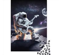 1000 Piece Jigsaw Puzzle Astronaut Playing Guitar988 Jigsaws Puzzles Paper Puzzle Assembly Toy Family Interactive Game 1000pcs (38x26cm)