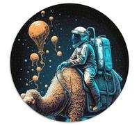 1000 Piece Jigsaw Puzzle Astronaut Riding Camel 1000Pc Adults Round Jigsaw Puzzle Ideal for Teenagers & Collectors, Travel Gift, Family Activity 1000pcs (67.5x67.5cm)