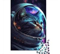 1000 Piece Jigsaw Puzzle Astronaut Space Cat Jigsaws Puzzles Paper Puzzle Assembly Toy Family Interactive Game 1000pcs (38x26cm)