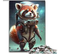 1000 Piece Jigsaw Puzzle Astronaut Space Red Panda Made of Wood, for Parents, Lovers, Friends - Age 14+ 50x75cm An for Christmas Or Birthdays