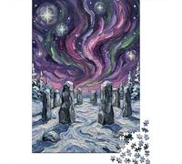 1000 Piece Jigsaw Puzzle, Aurora Borealis Over Stone Circle, 70x50cm/1000pcs, for Adults, Relaxing Winter Hobby, Weekend Downtime And Time at Home