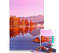 1000 Piece Jigsaw Puzzle Autumn at Lake Nature Clean Joint Game Brain Teasing Play Relax Play Time Birthday Fun Gift (38x52cm)