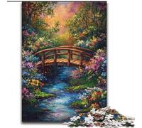 1000-Piece Jigsaw Puzzle Autumn Wooden Bridge Jigsaw Puzzles for Adults, 1000 Piece Home Wall Decor & Family Game Gift (size50x75cm)