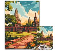 1000-Piece Jigsaw Puzzle Ayutthaya Thailand Travel PosterDifficult Puzzles for Adults Educational Activity for Cognitive Skills Cognitive Skill Improvement 1000 PCS(38x26cm)