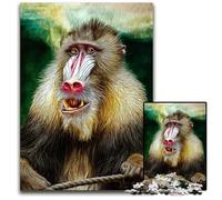 1000-Piece Jigsaw Puzzle Baboon Difficult Puzzles for Adults Educational Activity for Cognitive Skills Cognitive Skill Improvement 1000 PCS(38x26cm)