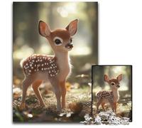 1000-Piece Jigsaw Puzzle Baby Deer Fawn in ForestDifficult Puzzles for Adults Educational Activity for Cognitive Skills Cognitive Skill Improvement 1000 PCS(75x50cm)