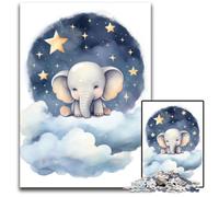 1000 Piece Jigsaw Puzzle Baby Elephant Challenging Puzzles for Teenagers & Teens Ideal Birthday 1000 PCS(75x50cm)