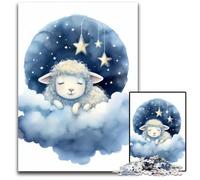 1000-Piece Jigsaw Puzzle Baby Sheep Sleep Difficult Puzzles for Adults Educational Activity for Cognitive Skills Cognitive Skill Improvement 1000 PCS(38x26cm)