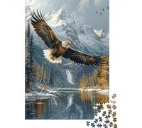 1000 Piece Jigsaw Puzzle Bald Eagle Flight Adults Enthusiasts Cardboard Family Mindfulness Stress Relief Gift 52x38cm/1000pcs