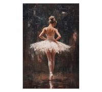 1000 Piece Jigsaw Puzzle, Ballet Dancer in Spotlight Red Curtain Call