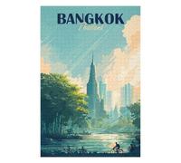 1000 Piece Jigsaw Puzzle, Bangkok Thailand Cityscape Illustration