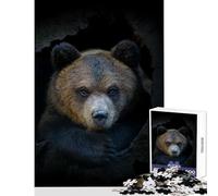 1000 Piece Jigsaw Puzzle Bear Cub in Tree Trunk Puzzles for Teenagers For Family Fun Parent-child Interaction Beautiful Design Game (38x52cm)