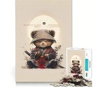 1000 Piece Jigsaw Puzzle Bear Samurai Perfect Edge Play Smart Challenge Fun Slow Play Fun Birthday Fun Gift (38x26cm)