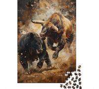1000 Piece Jigsaw Puzzle, Bear VS Bull Crypto Trade, 70x50cm/1000pcs, for Adults, Puzzle Lover Present, Family Activity And Quiet Weekends