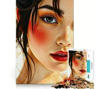 1000 Piece Jigsaw Puzzle Beautiful Asian Woman Face Perfect Edge Play Smart Challenge Fun Slow Play Fun Birthday Fun Gift (38x52cm)